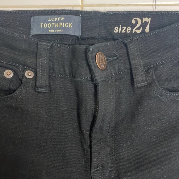 J.Crew Black Toothpick Denim - size 27P - Picture 2 of 8